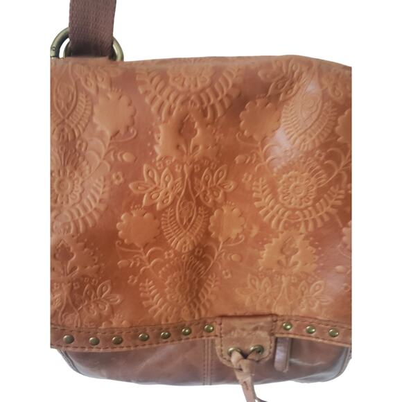 The Sak Ventura Embossed Leather Convertible Backpack/Crossbody Brown - Picture 7 of 11